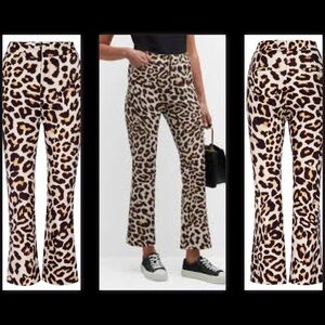 $345 LE SUPERBE CATHOUSE Leopard Flared Ankle  Pants Old Money Mob Wife Size 0